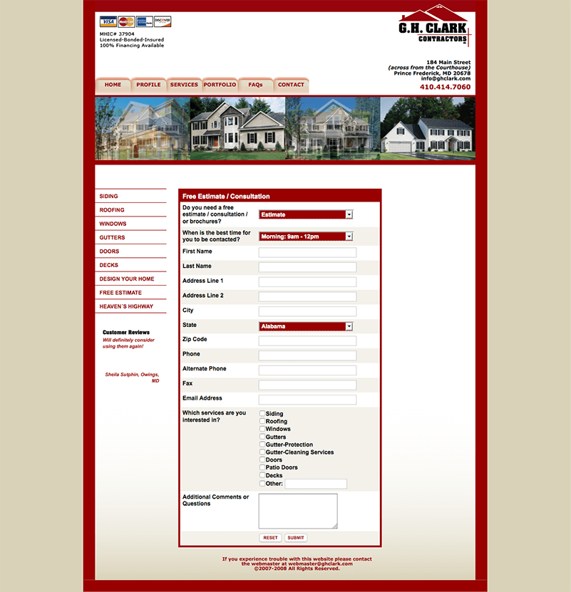 GH Clark Construction Website