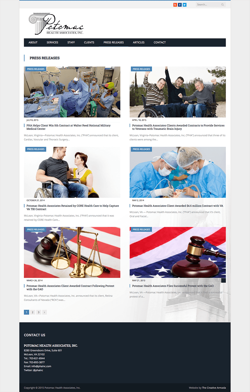 Potomac Health Associates Website